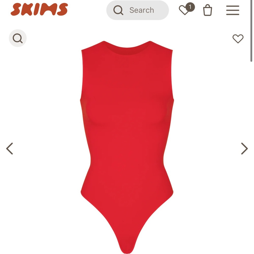 NWT SKIMS Essential Sleeveless Thong Bodysuit size 2X in RED